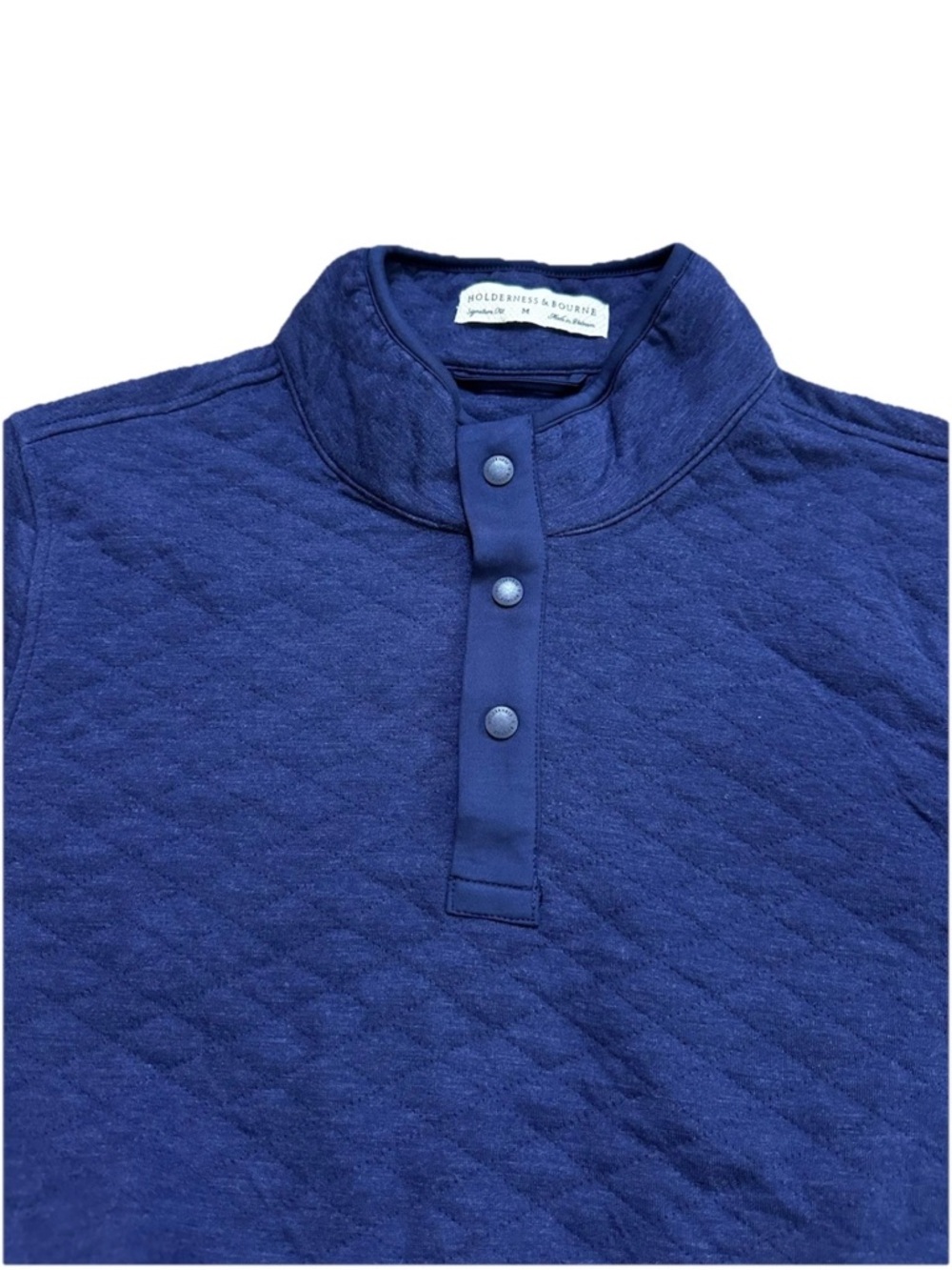 HOLDERNESS & BOURNE The Sullivan Men’s Snap-Button Pullover Navy Blue Size M - Picture 4 of 12